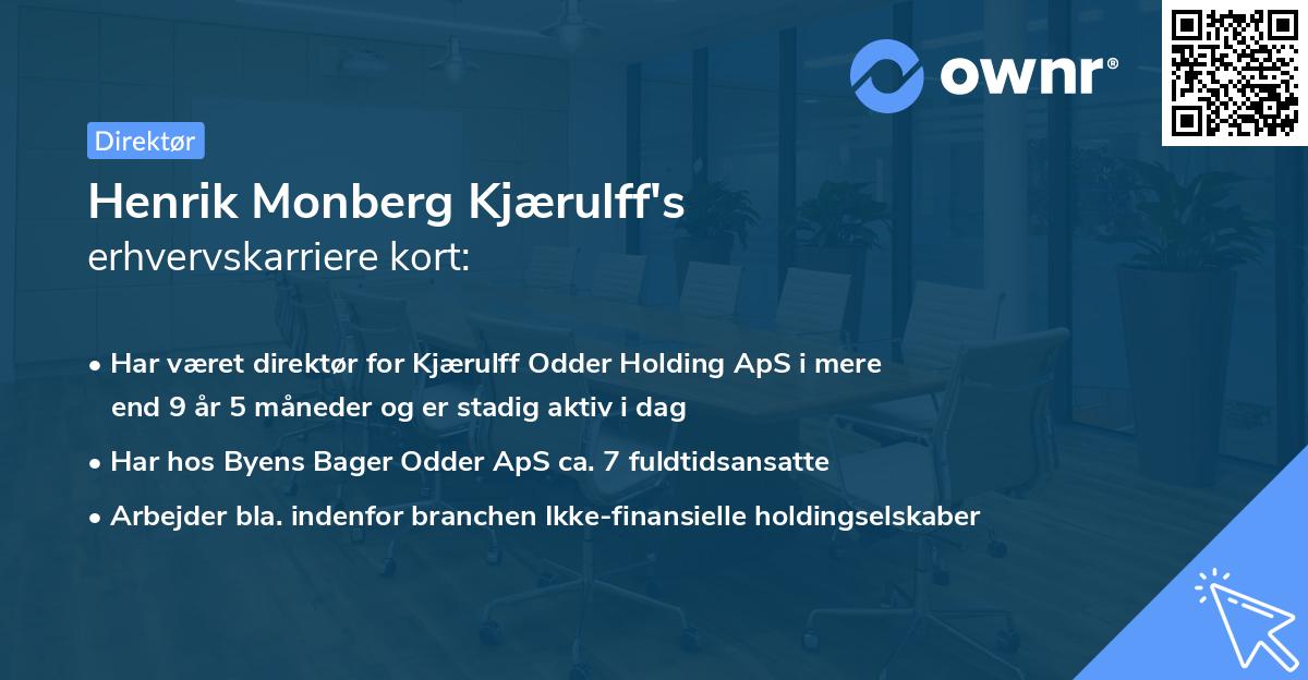 Henrik Monberg Kjærulff's erhvervskarriere kort