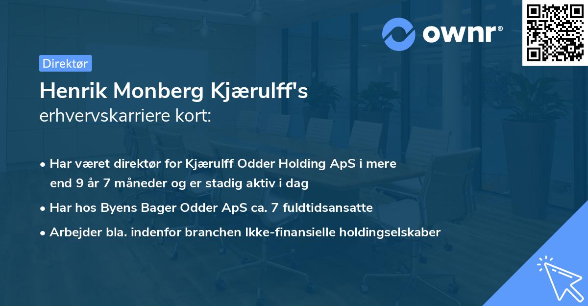 Henrik Monberg Kjærulff's erhvervskarriere kort