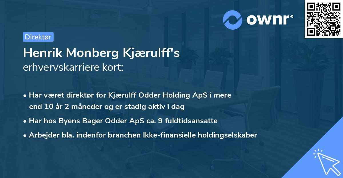 Henrik Monberg Kjærulff's erhvervskarriere kort