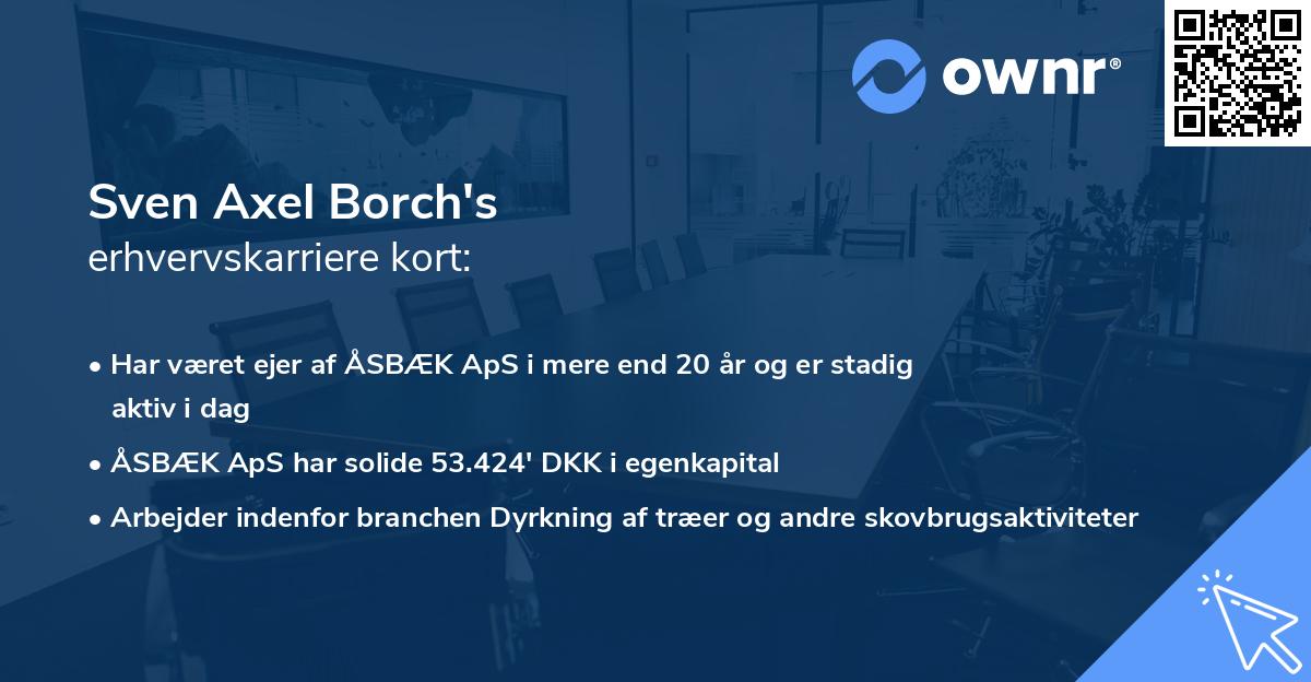 Sven Axel Borch's erhvervskarriere kort
