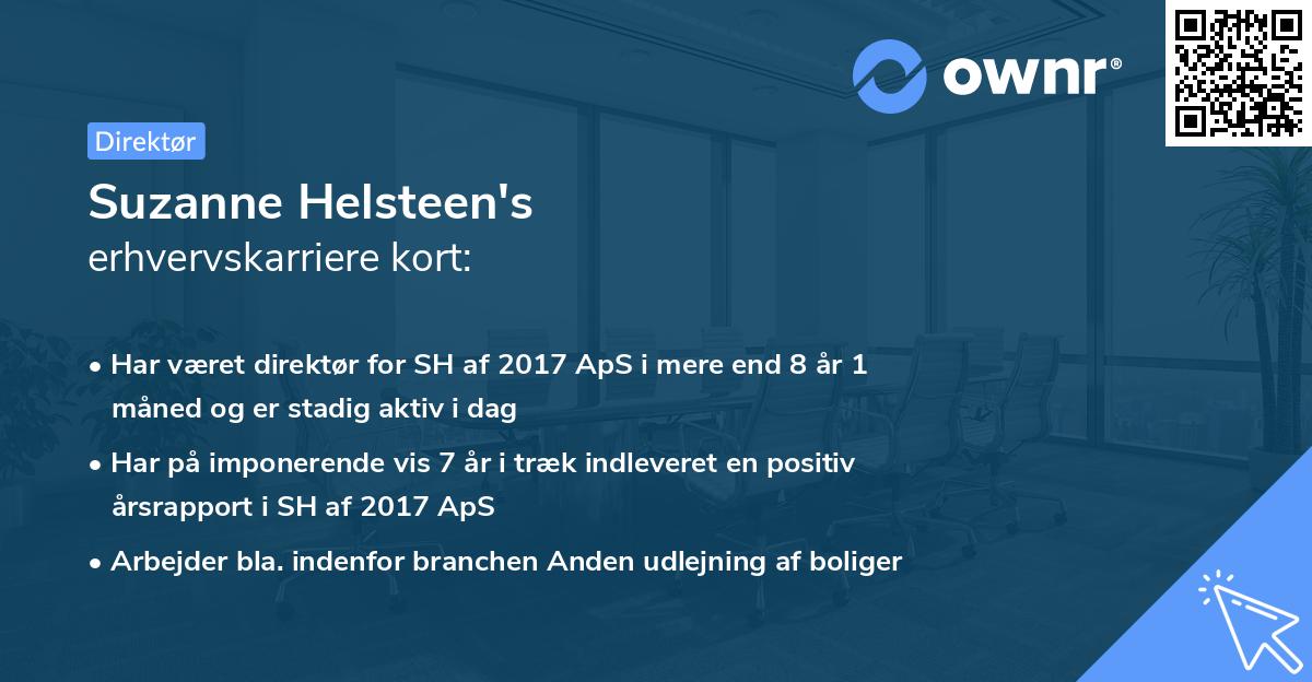 Suzanne Helsteen's erhvervskarriere kort