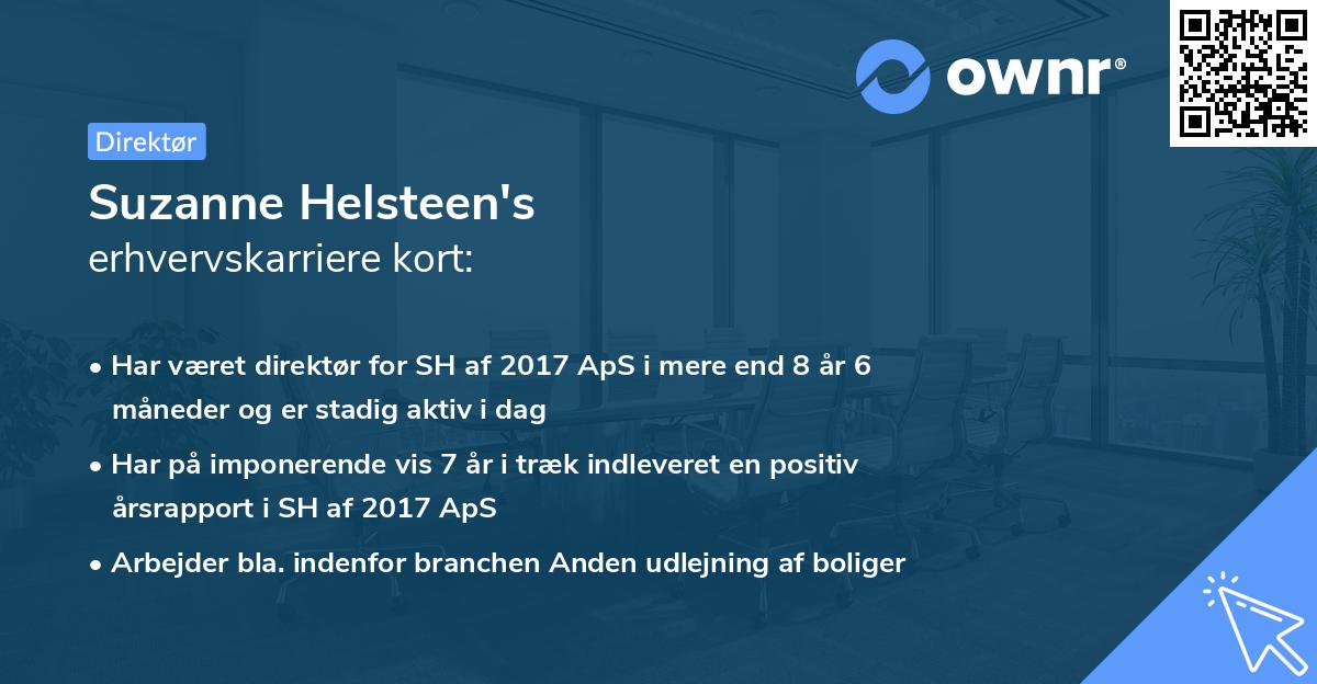 Suzanne Helsteen's erhvervskarriere kort