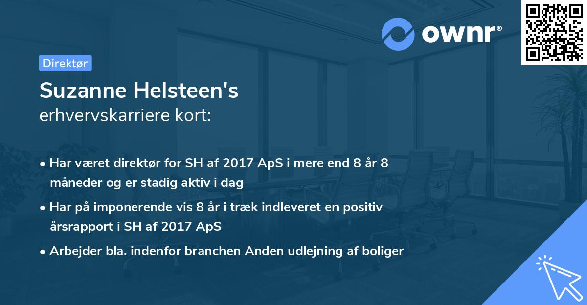 Suzanne Helsteen's erhvervskarriere kort