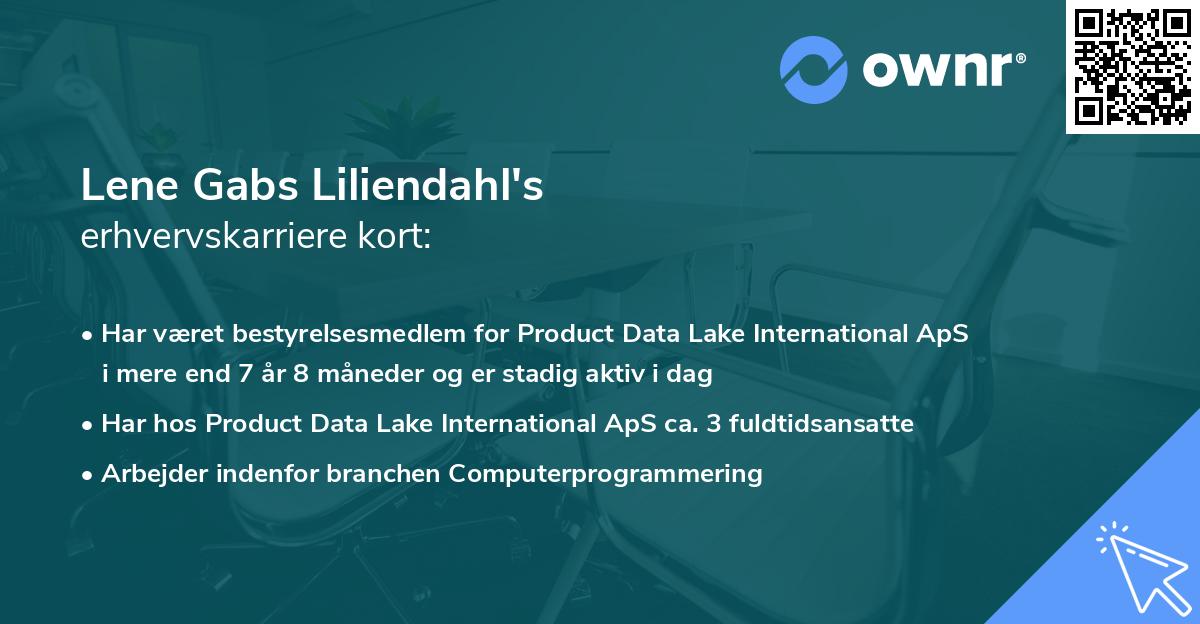 Lene Gabs Liliendahl's erhvervskarriere kort