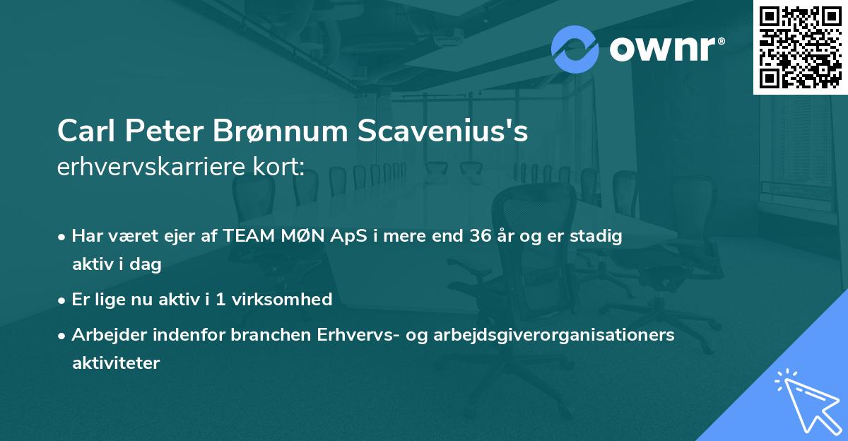Carl Peter Brønnum Scavenius's erhvervskarriere kort