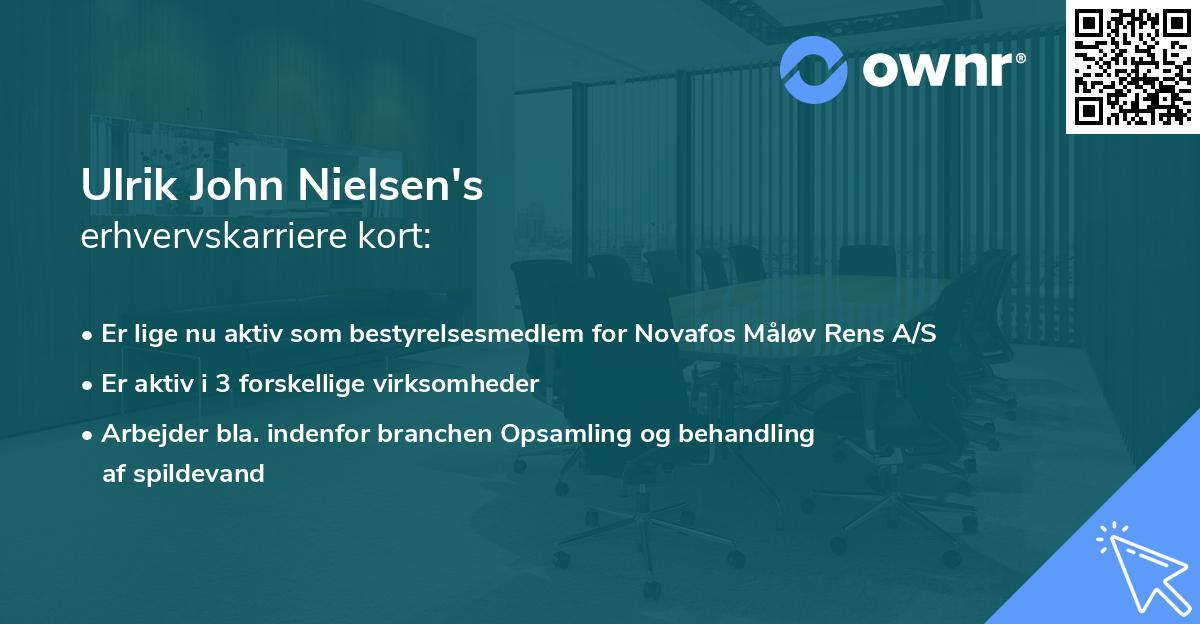Ulrik John Nielsen's erhvervskarriere kort