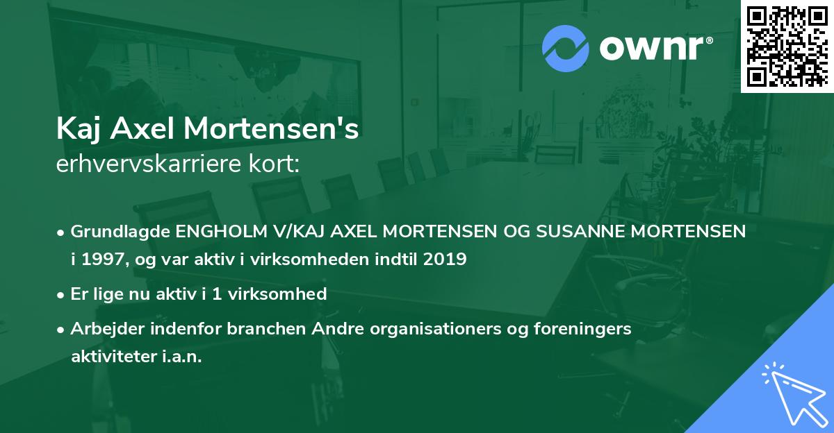 Kaj Axel Mortensen's erhvervskarriere kort
