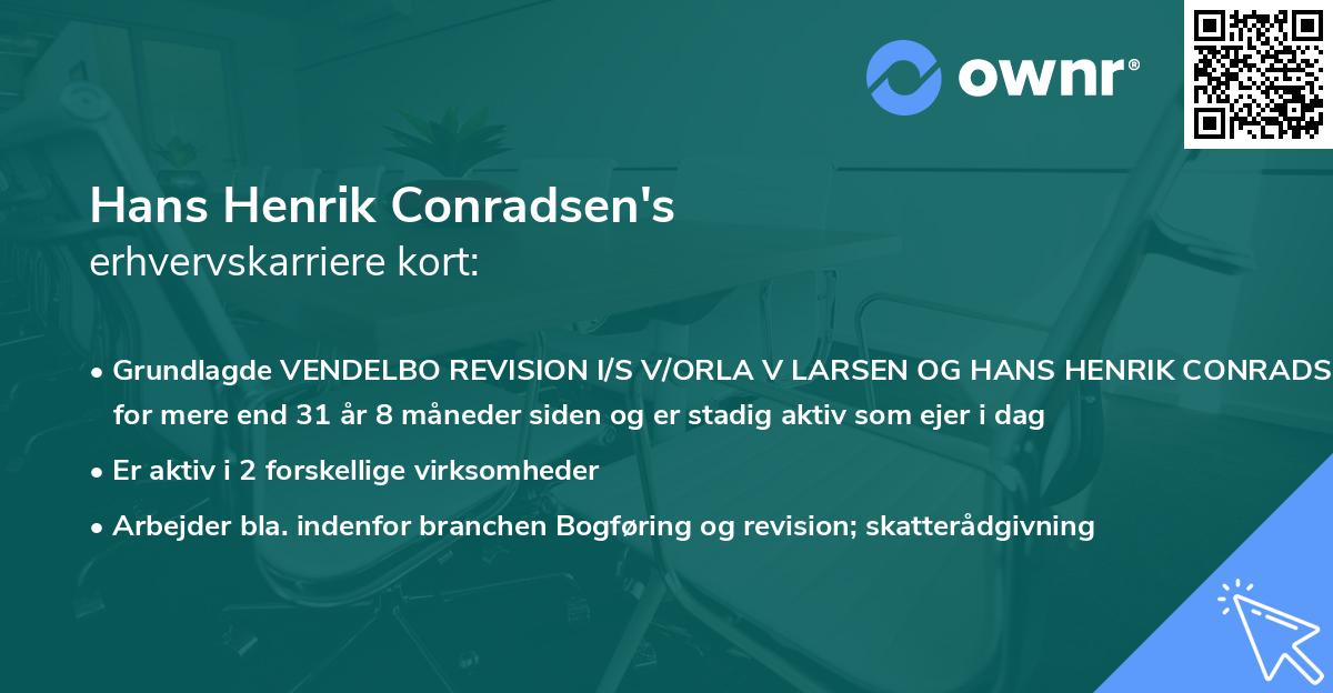 Hans Henrik Conradsen's erhvervskarriere kort