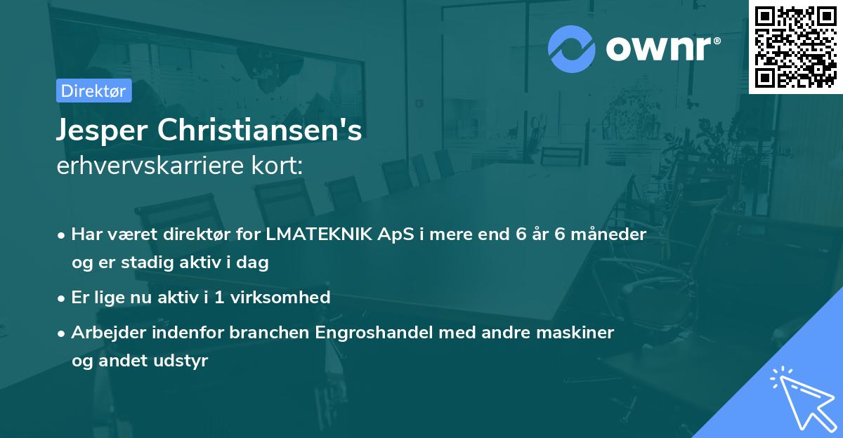 Jesper Christiansen's erhvervskarriere kort