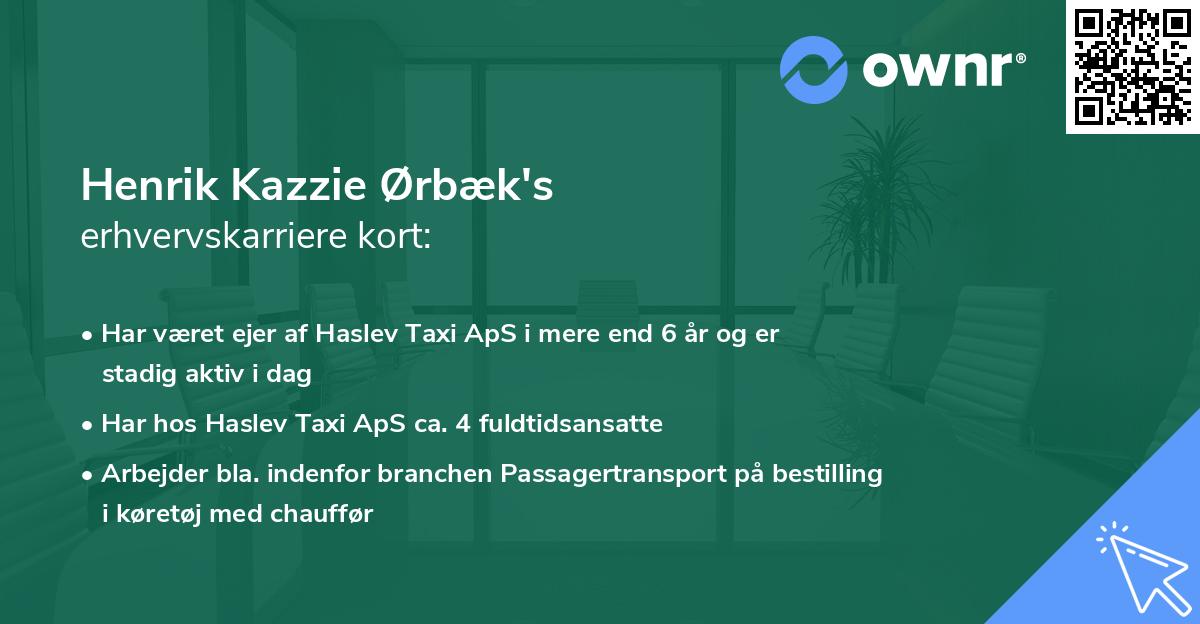 Henrik Kazzie Ørbæk's erhvervskarriere kort