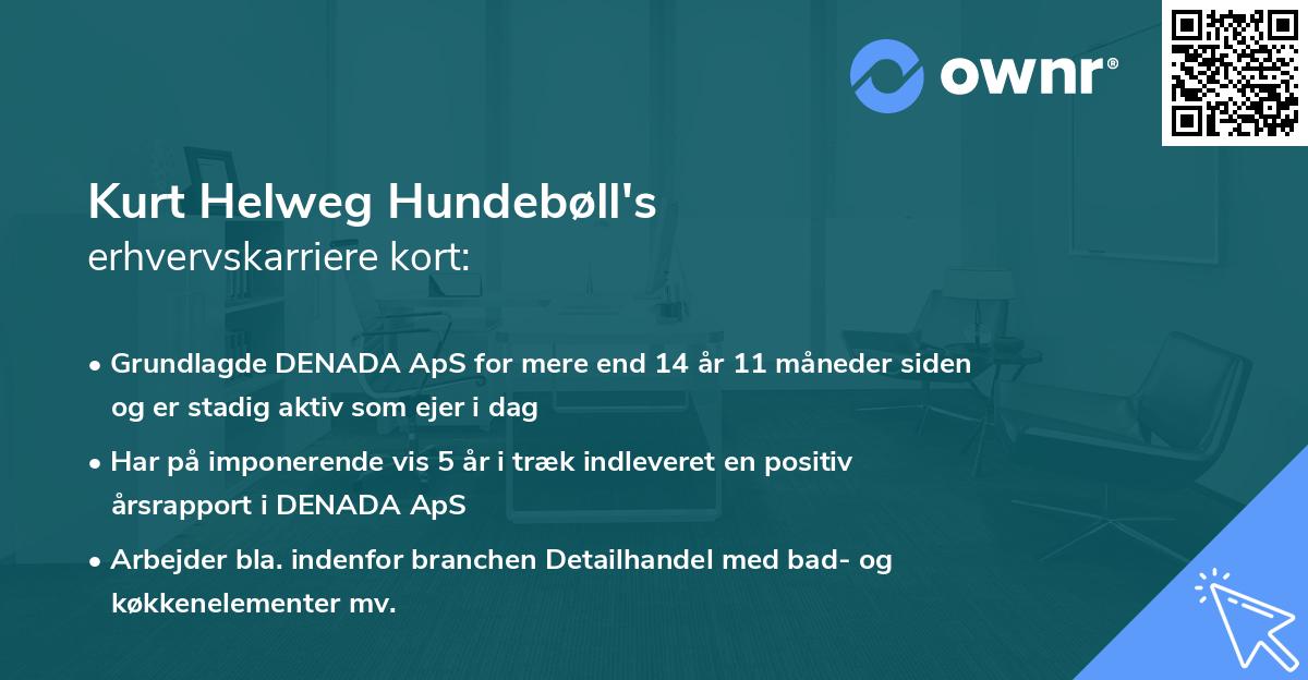 Kurt Helweg Hundebøll's erhvervskarriere kort