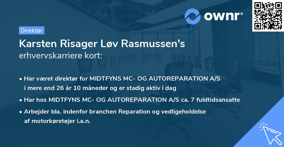 Karsten Risager Løv Rasmussen's erhvervskarriere kort
