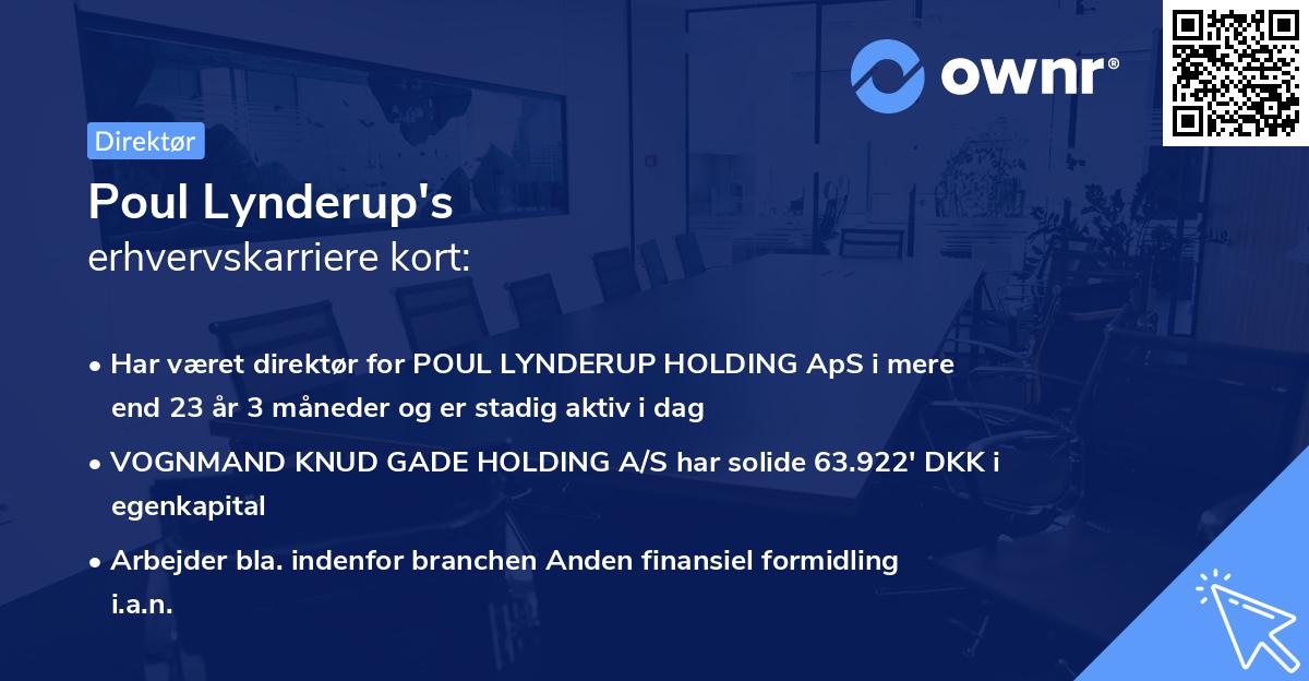 Poul Lynderup's erhvervskarriere kort