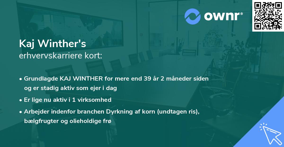 Kaj Winther's erhvervskarriere kort