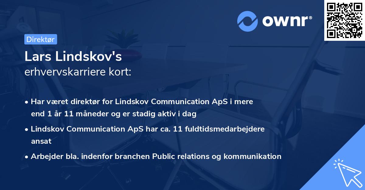 Lars Lindskov's erhvervskarriere kort