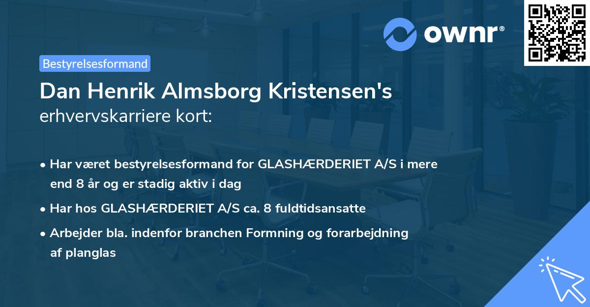 Dan Henrik Almsborg Kristensen's erhvervskarriere kort