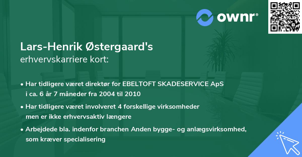 Lars-Henrik Østergaard's erhvervskarriere kort
