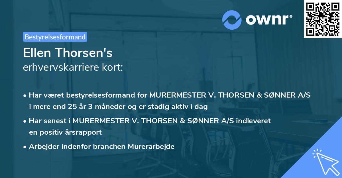 Ellen Thorsen's erhvervskarriere kort