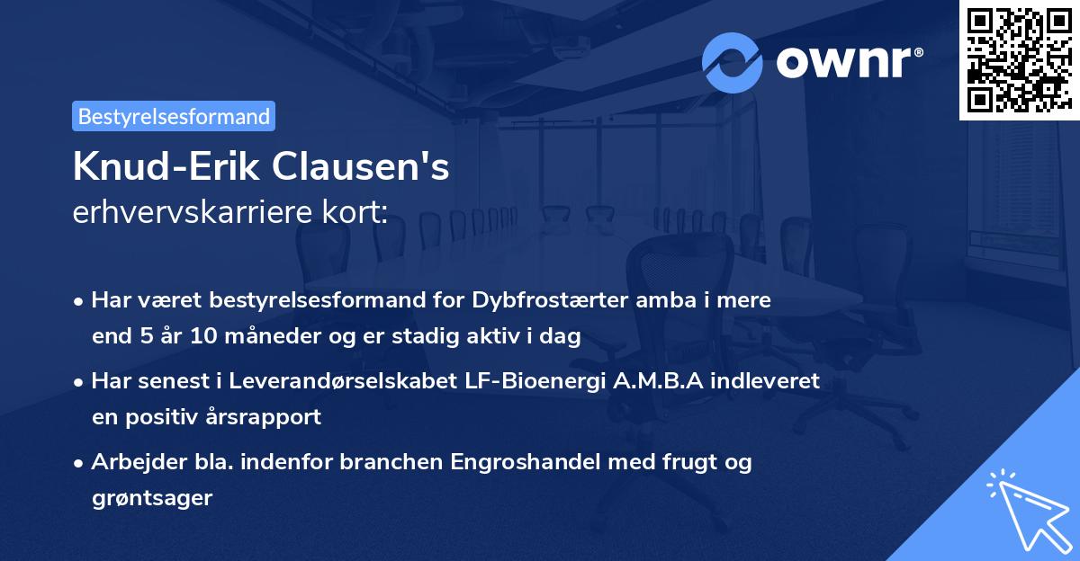 Knud-Erik Clausen's erhvervskarriere kort