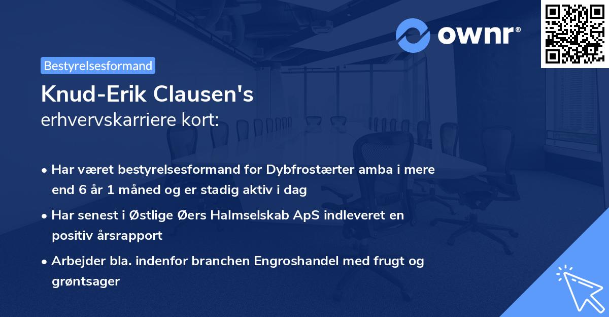 Knud-Erik Clausen's erhvervskarriere kort