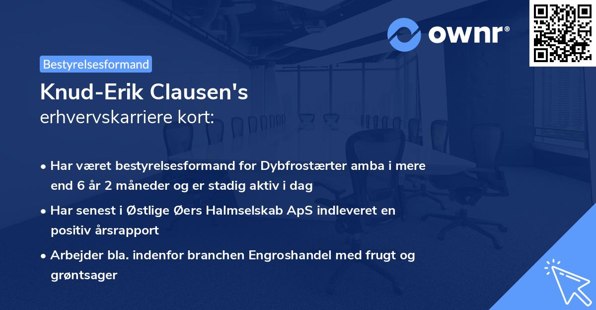 Knud-Erik Clausen's erhvervskarriere kort
