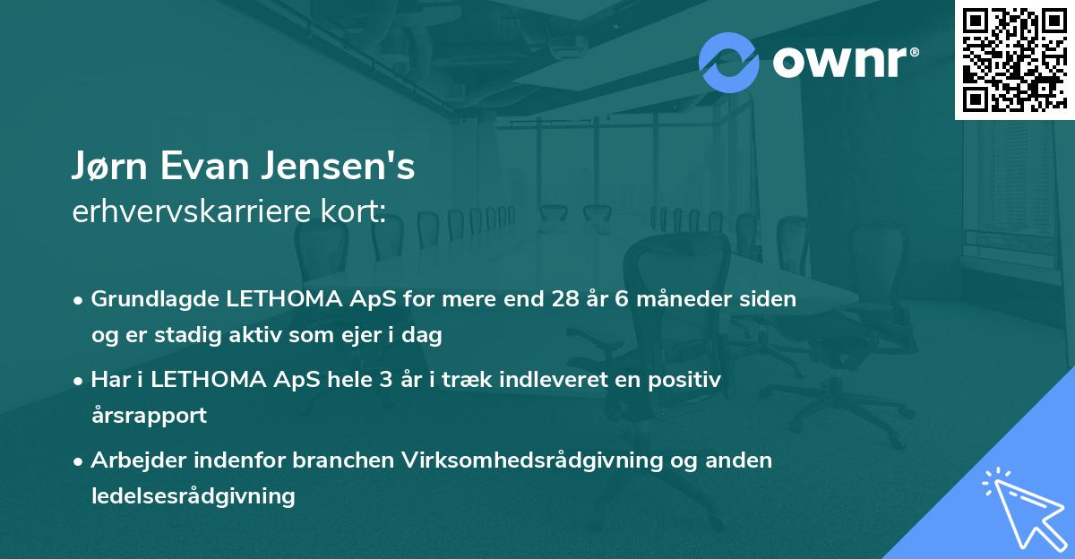 Jørn Evan Jensen's erhvervskarriere kort