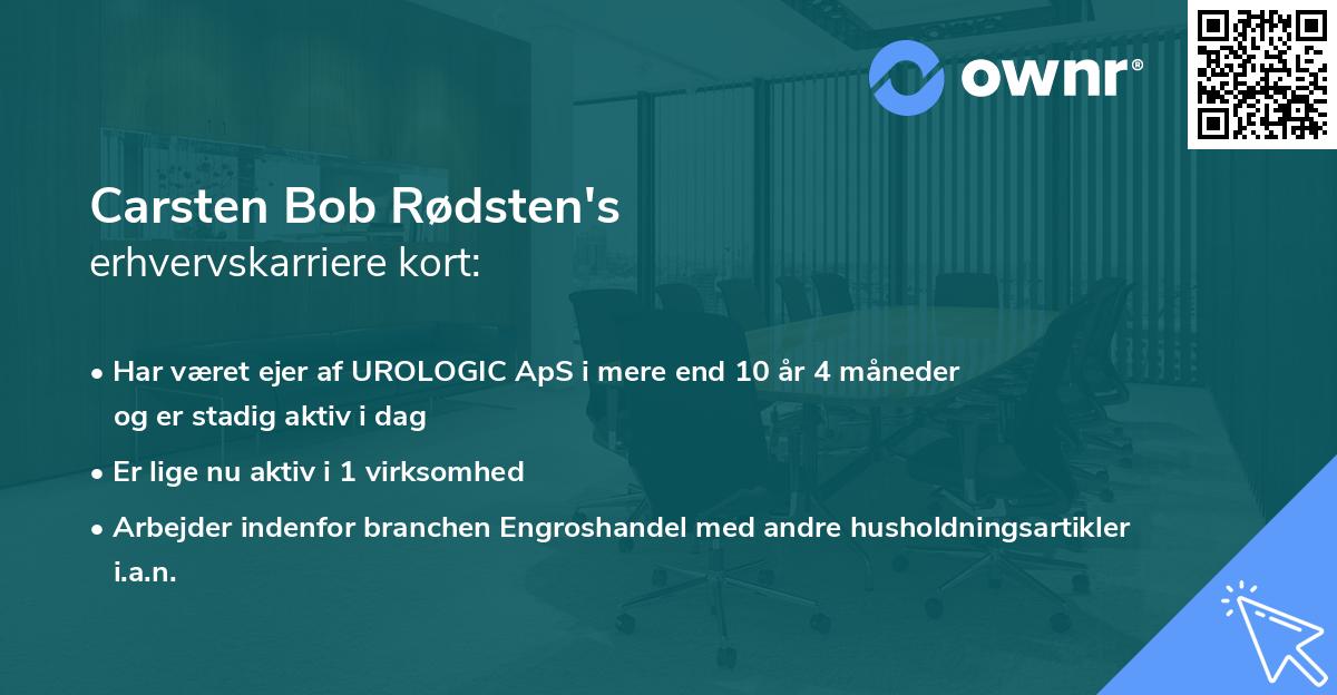 Carsten Bob Rødsten's erhvervskarriere kort