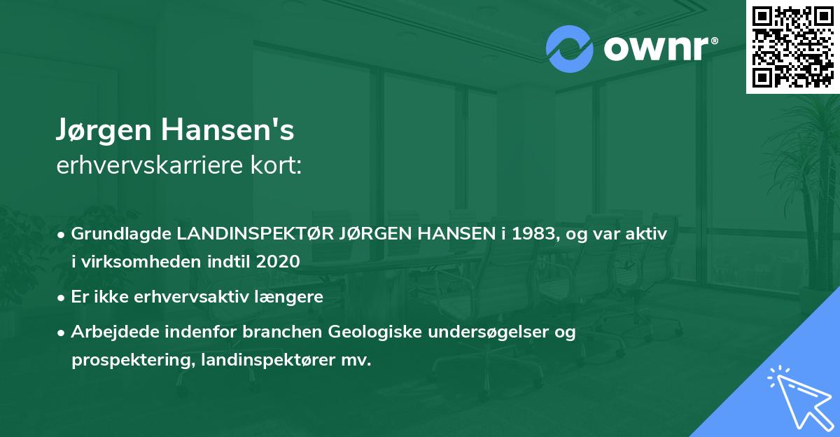 Jørgen Hansen's erhvervskarriere kort