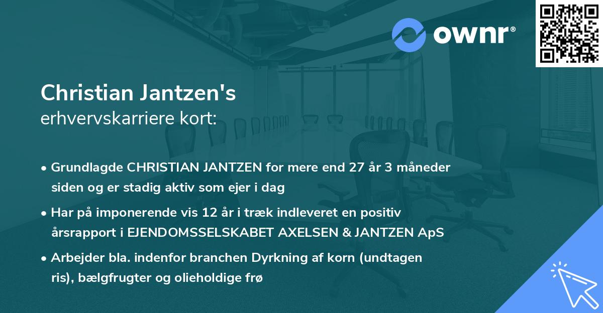 Christian Jantzen's erhvervskarriere kort