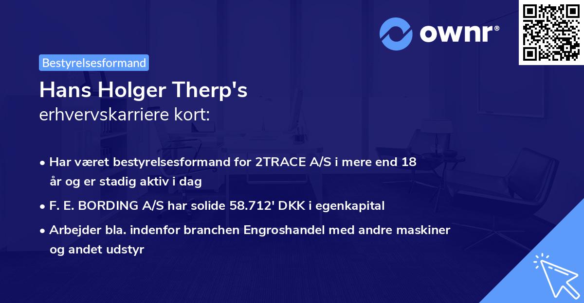 Hans Holger Therp's erhvervskarriere kort