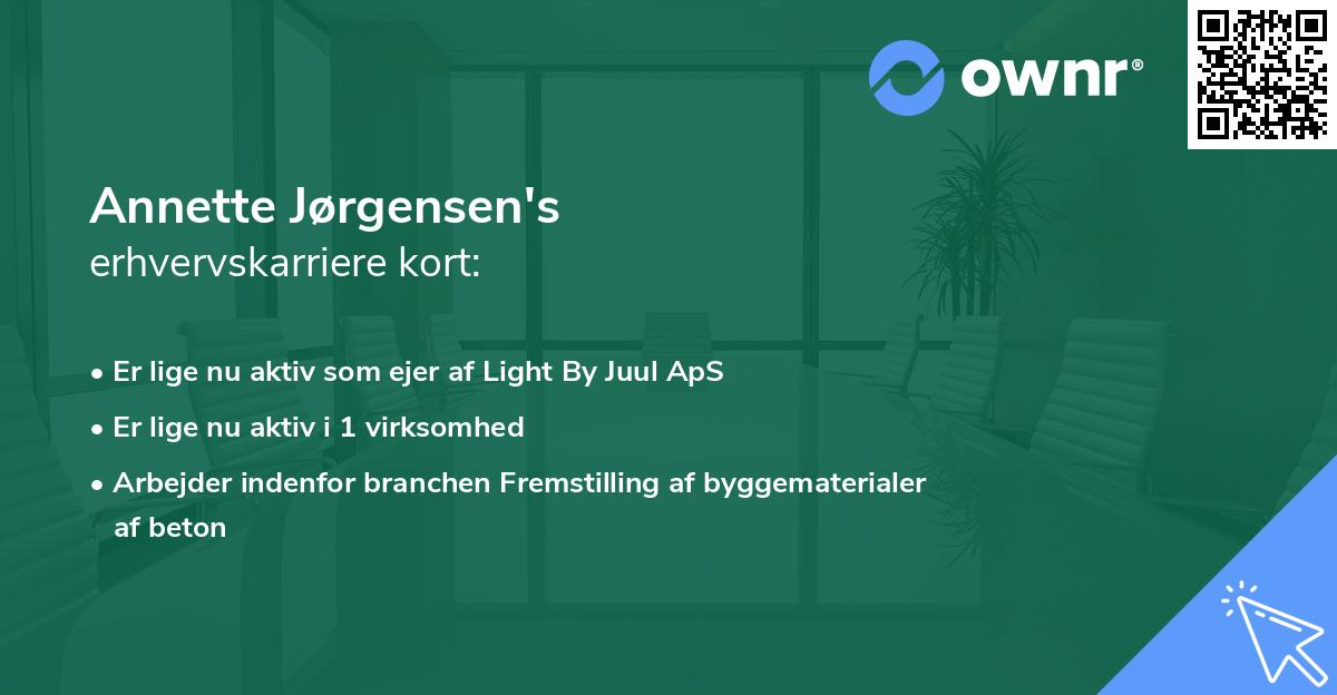 Annette Jørgensen's erhvervskarriere kort