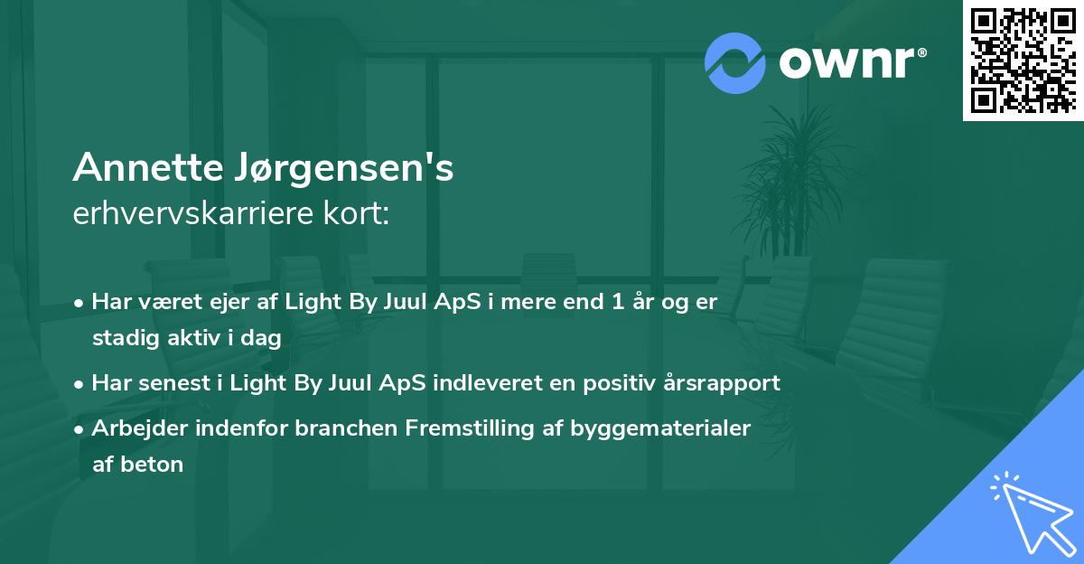 Annette Jørgensen's erhvervskarriere kort