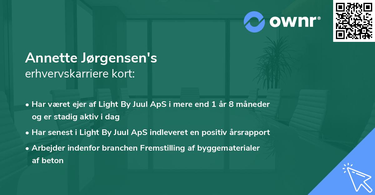 Annette Jørgensen's erhvervskarriere kort