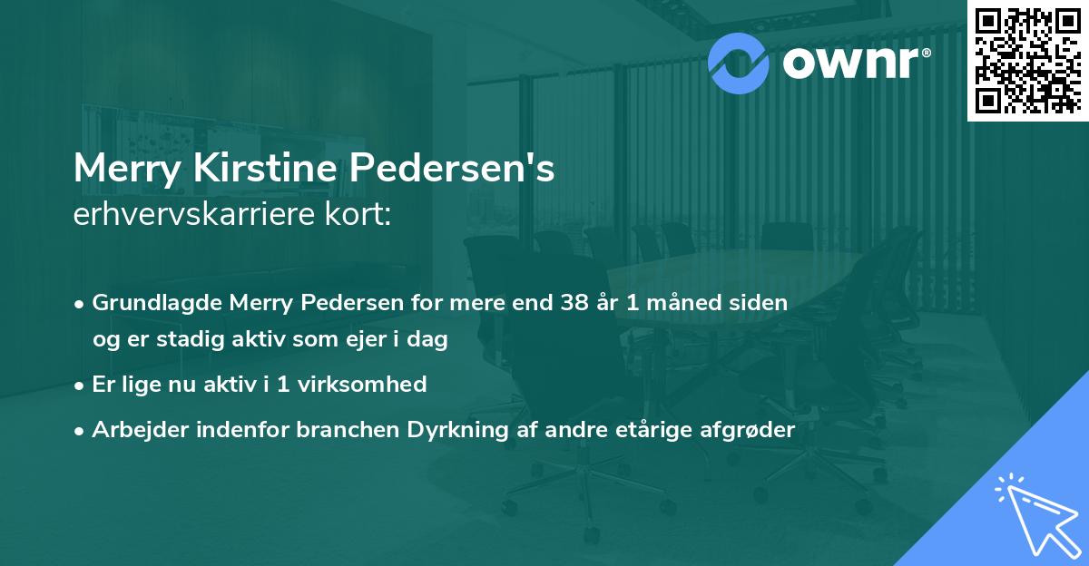 Merry Kirstine Pedersen's erhvervskarriere kort