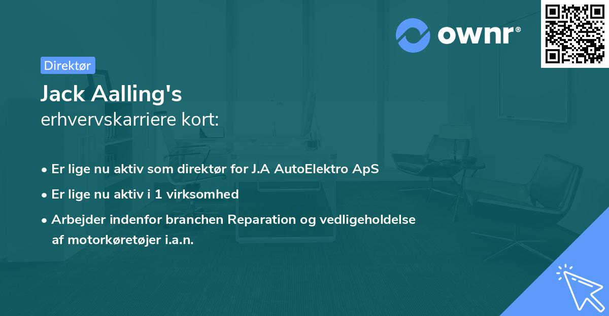 Jack Aalling's erhvervskarriere kort