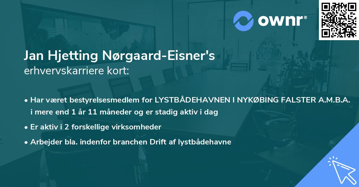 Jan Hjetting Nørgaard-Eisner's erhvervskarriere kort