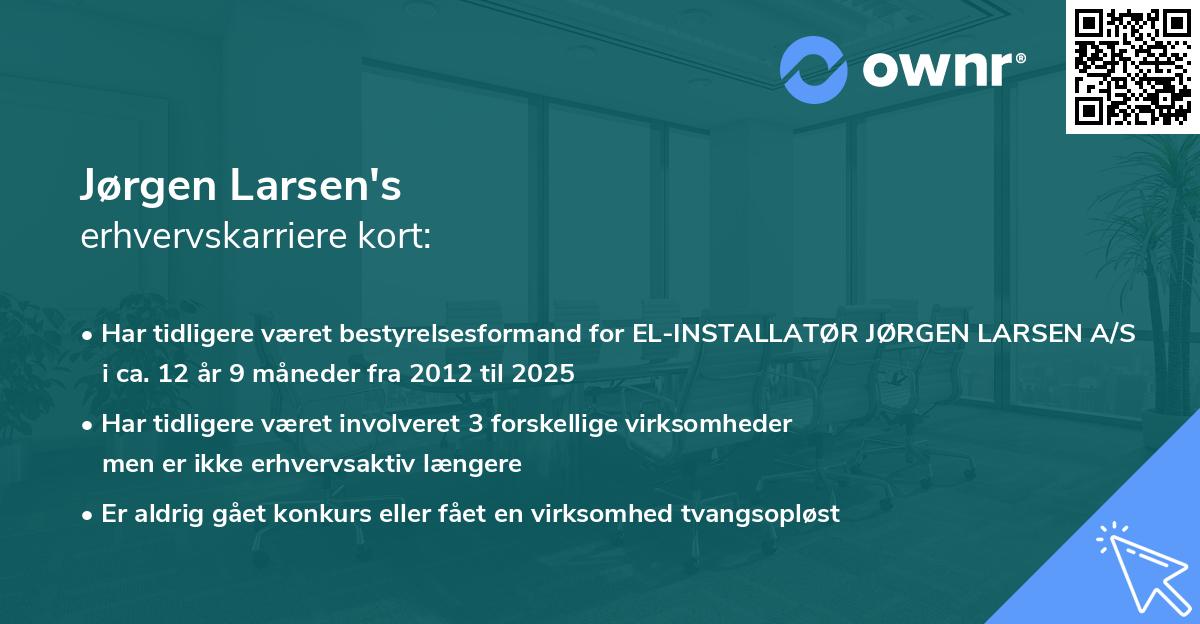 Jørgen Larsen's erhvervskarriere kort