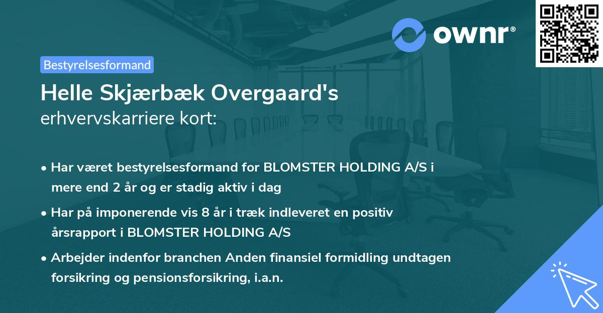Helle Skjærbæk Overgaard's erhvervskarriere kort