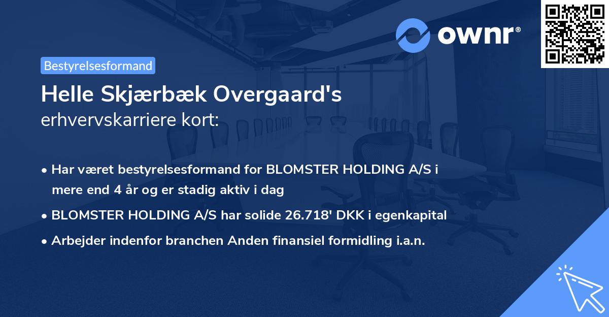 Helle Skjærbæk Overgaard's erhvervskarriere kort