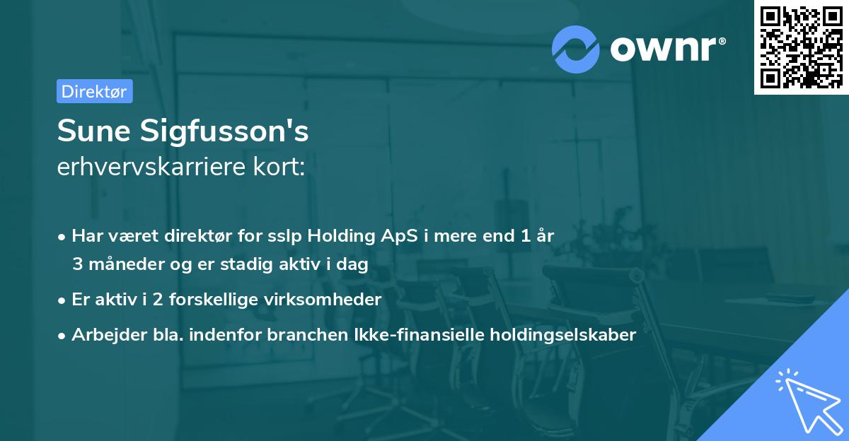 Sune Sigfusson's erhvervskarriere kort