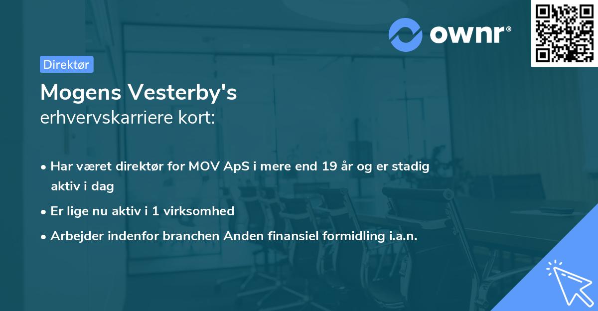 Mogens Vesterby's erhvervskarriere kort