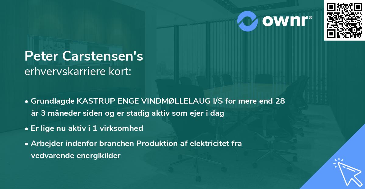 Peter Carstensen's erhvervskarriere kort