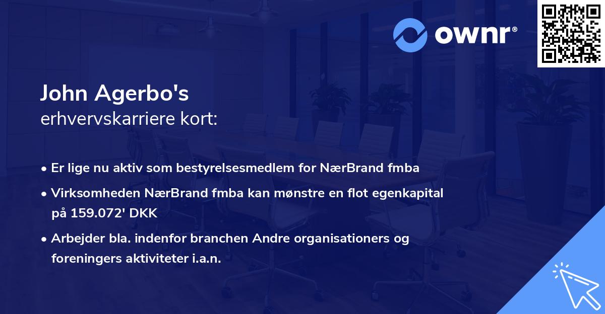 John Agerbo's erhvervskarriere kort