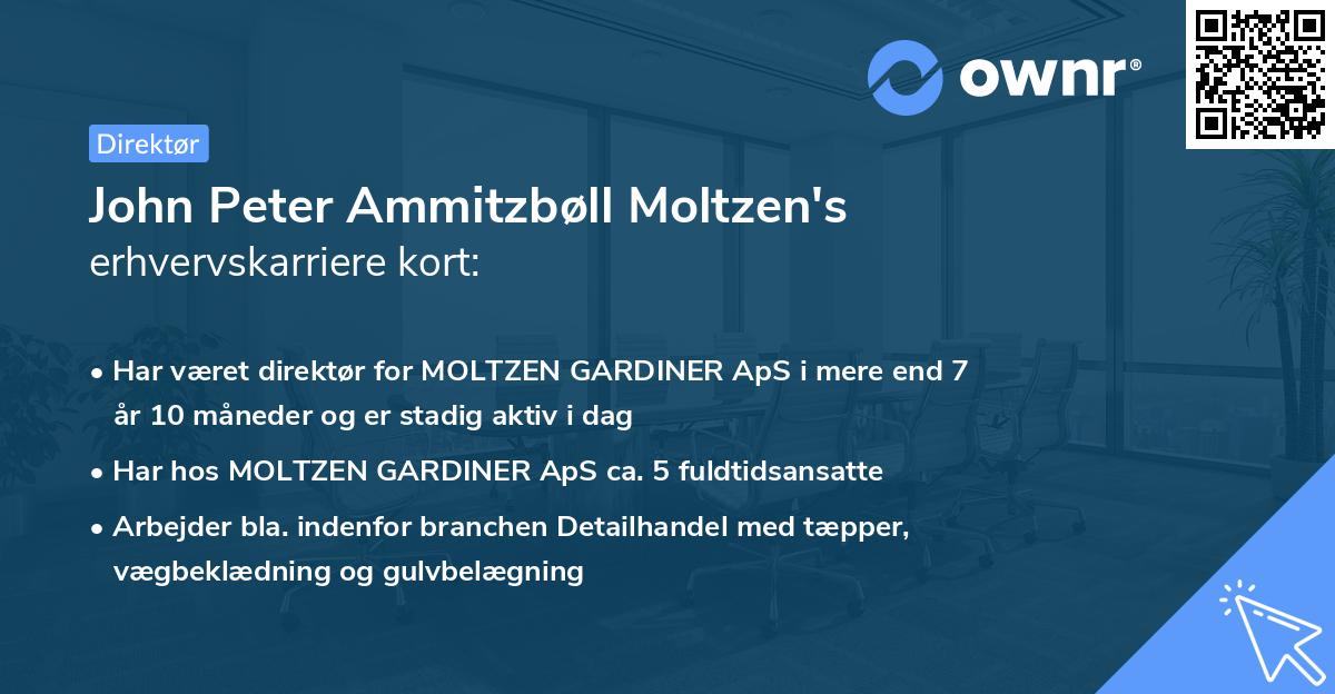 John Peter Ammitzbøll Moltzen's erhvervskarriere kort