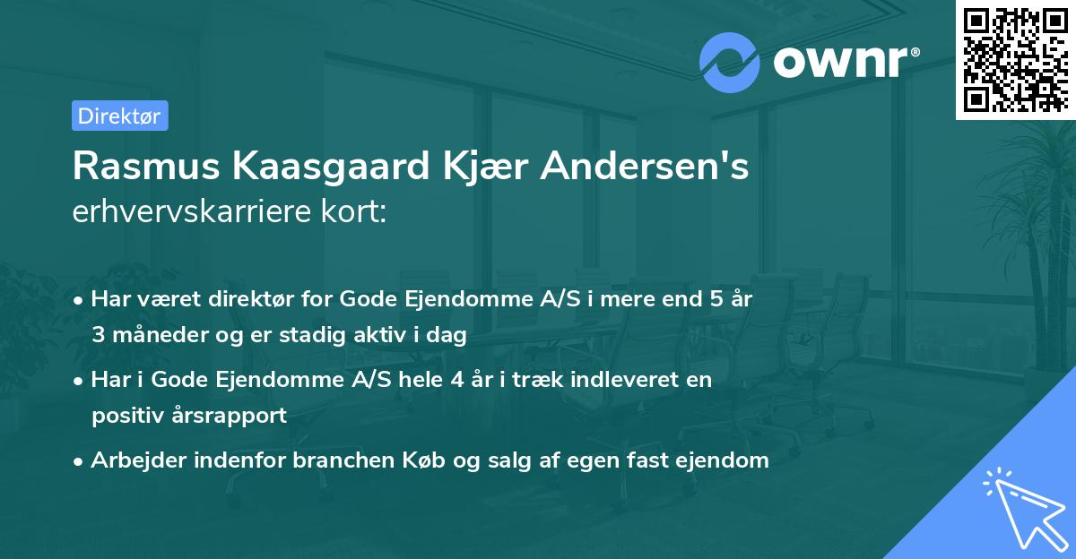 Rasmus Kaasgaard Kjær Andersen's erhvervskarriere kort