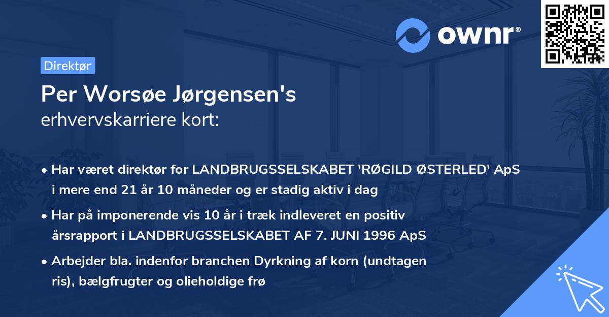 Per Worsøe Jørgensen's erhvervskarriere kort