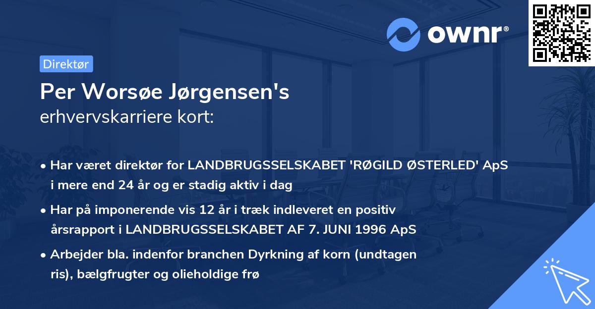 Per Worsøe Jørgensen's erhvervskarriere kort
