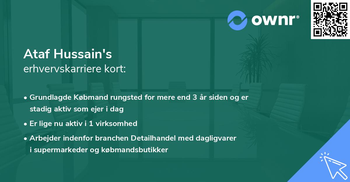 Ataf Hussain's erhvervskarriere kort