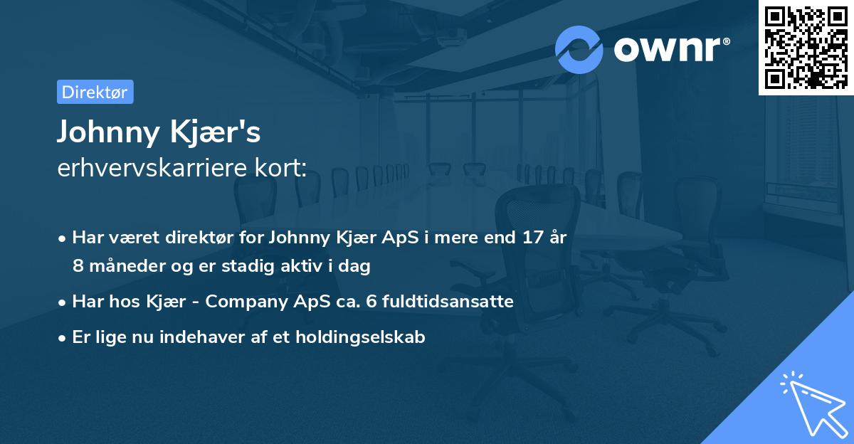 Johnny Kjær's erhvervskarriere kort