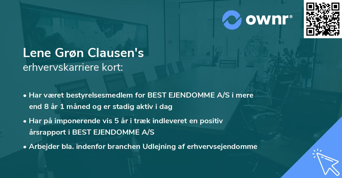 Lene Grøn Clausen's erhvervskarriere kort